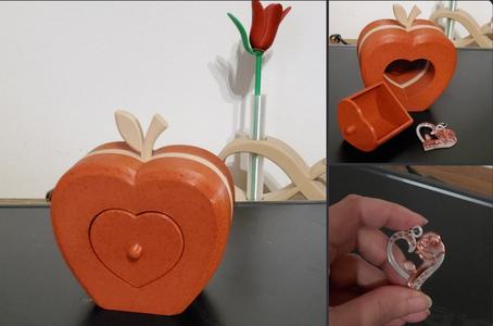 Apple jewel box and heart pendant , valentine  day