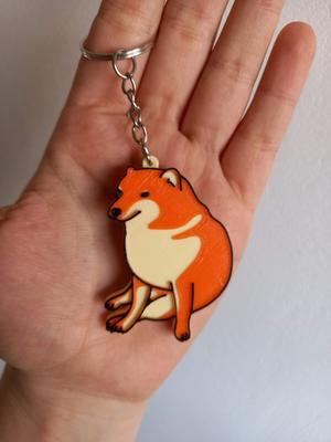 Cheems meme keychain