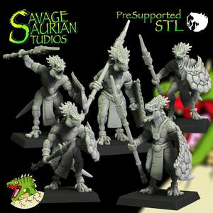 Aztolanni Iguanisaur Spear Warriors - Lizardmen