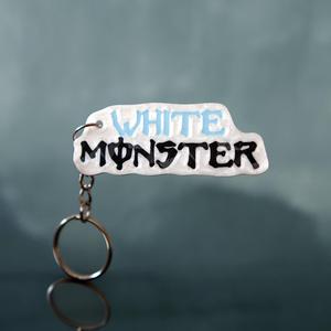 White Monster Keychain