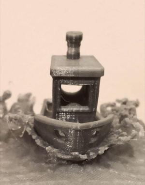 Benchy Boat hit by Wave