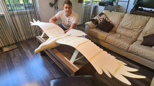 RC Flying Eagle, 3d Printed eSUN LW Filament, Big Eagle 1:1