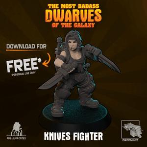 Sci-fi Female Dwarf Knives Fighter