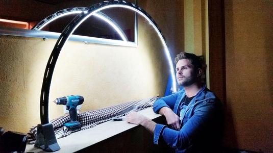  desk bridge lamp with LED stripes