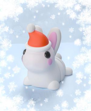 Bunny Xmas Keychain (Single Color)