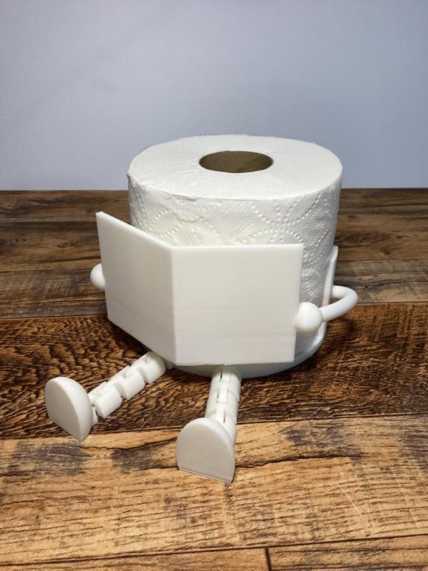 Articulated Reading Toilet Paper Buddy - The Funniest Addition To Your Desk!