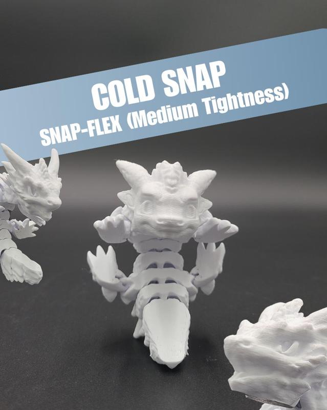 Cold Snap, Winter Dragon Child - Articulated Snap-Flex Fidget (Medium Tightness Joints)