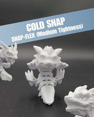 Cold Snap, Winter Dragon Child - Articulated Snap-Flex Fidget (Medium Tightness Joints)