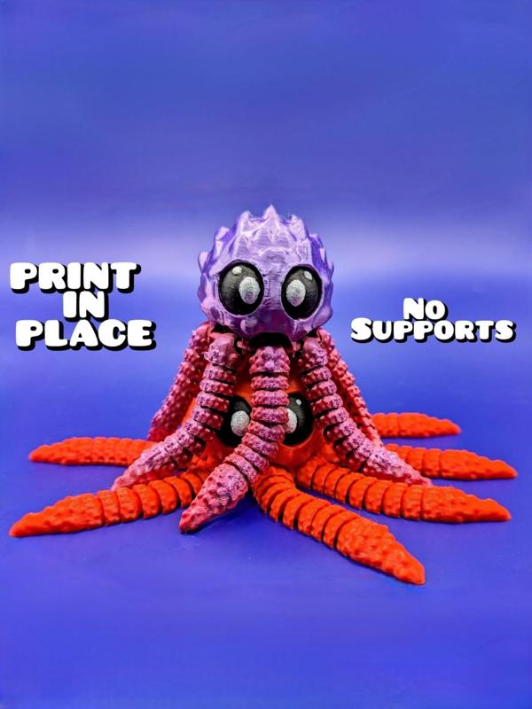 Cute Flexible Octopus - Print in Place