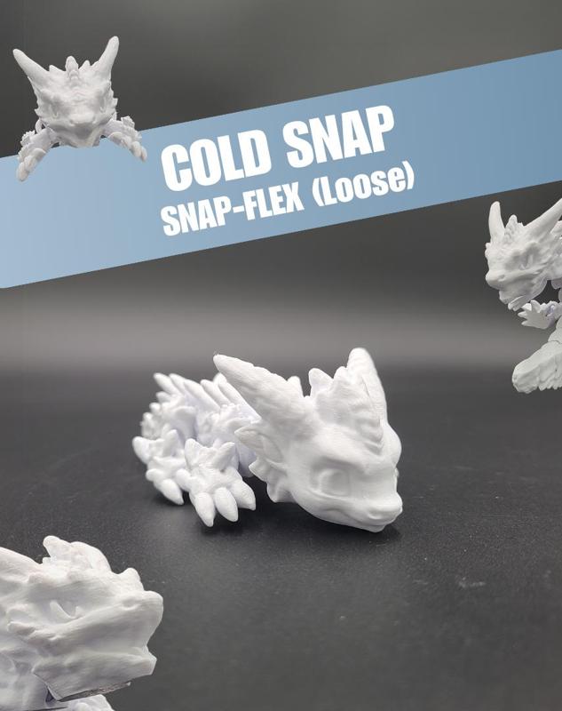 Cold Snap, Winter Dragon Child - Articulated Snap-Flex Fidget (Loose Joints)