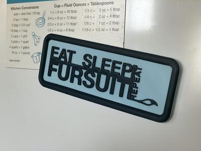 Eat Sleep Fursuit Repeat fridge magnet