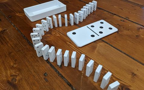 3D Printed Dominoes Set with Large Domino Carrying Case