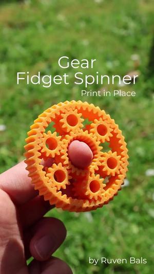 Gear Fidget Spinner Print in Place
