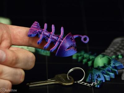 Flexi Anglerfish Bone Keychain