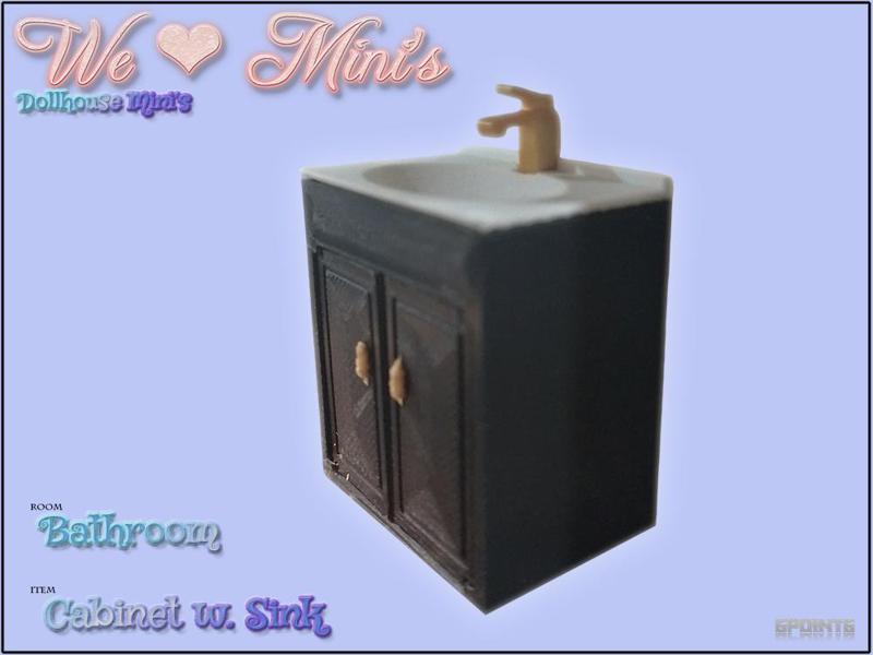 Dollhouse - Cabinet w. Sink 1:18 1:12