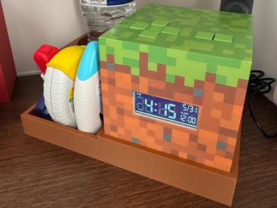Minecraft Alarm Clock Bedside Organiser