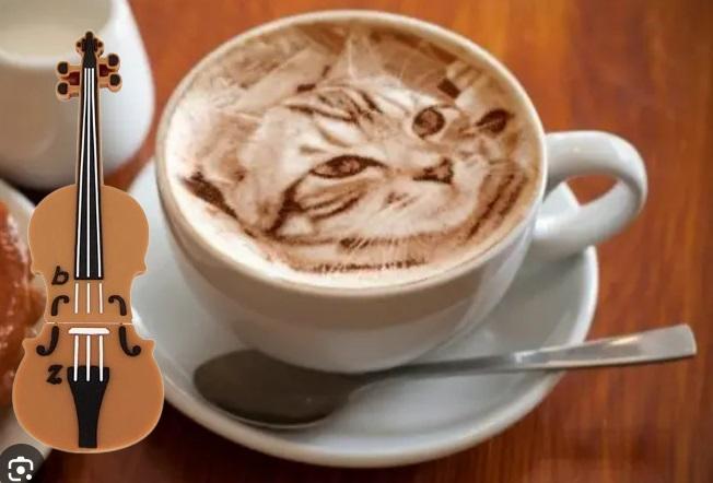 Katze und Maus - coffee stencil