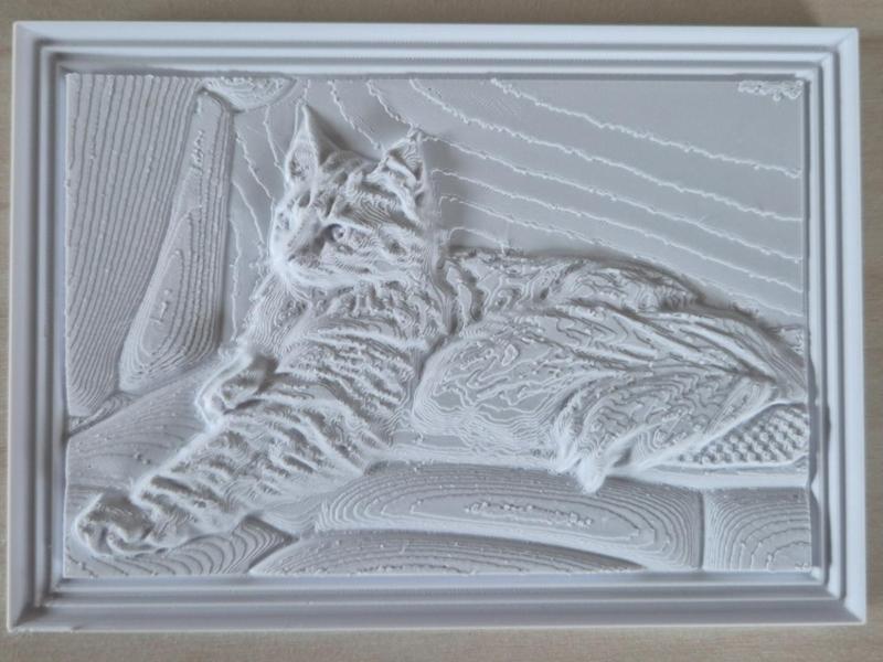Relief of a reclining cat