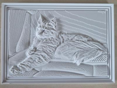 Relief of a reclining cat