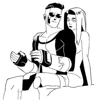 Atom Eve and Invincible stencil