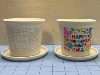 Mothers Day Embossed Planter Pot Colorable Gift