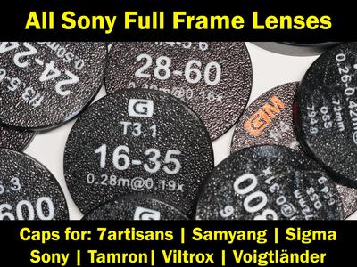 Rear caps-Sony E w/lens info for Sony Full Frames