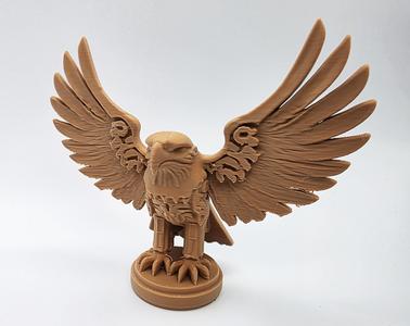 Wood-Carved Eagle with Outstretched Wings
