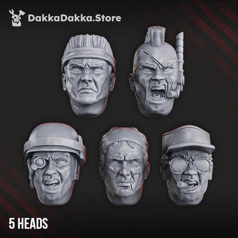 Jungle Fighters Head Bits  Commandos  Set x5