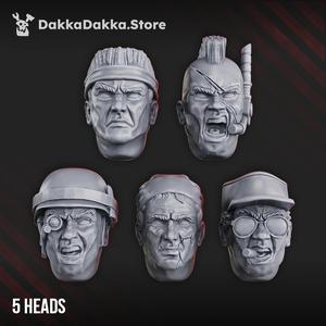 Jungle Fighters Head Bits  Commandos  Set x5