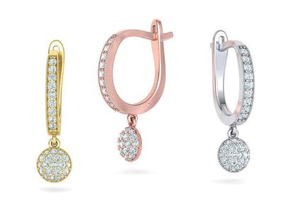 Milgrain Diamond Huggie Earrings 3dmodel