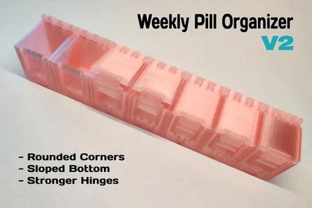Weekly Pill Organizer V2 (Print in Place)   