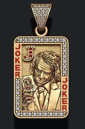 Joker playing card pendant