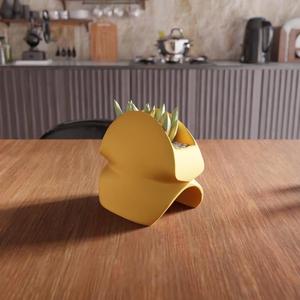 3D Small Desk Planter STL File - Home Decor, 3D Printed Planter, Desk Planter, Modern Planter, 3D Printing, Indoor Planter