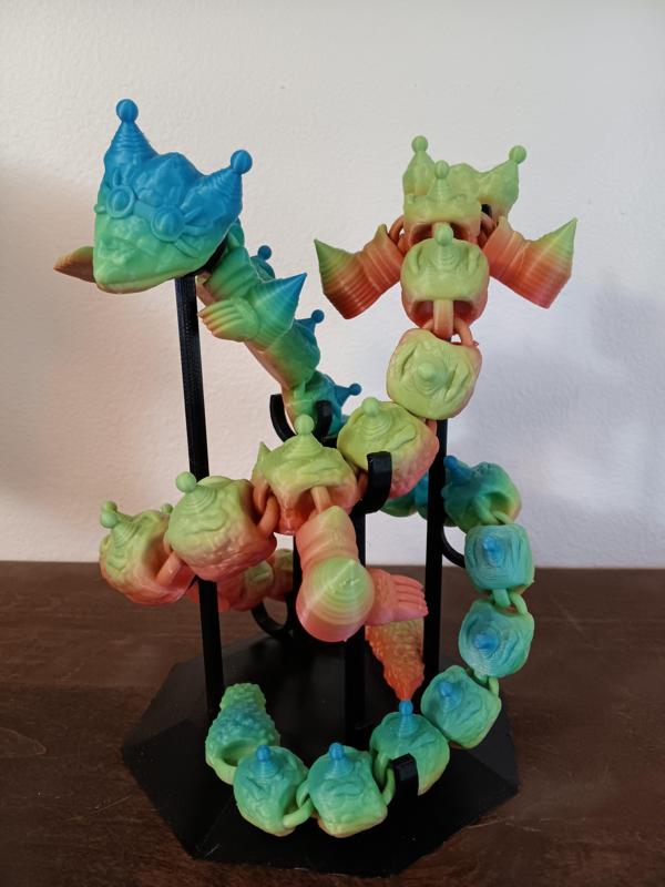 steam punk dragon - flexi fidget toy - print in place - articulated