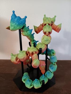 steam punk dragon - flexi fidget toy - print in place - articulated