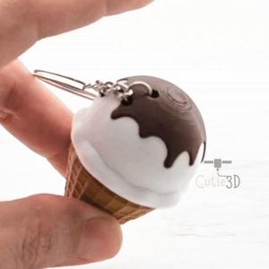 Cutie3D Keycap Fidget Clicker Ice Cream Keychain - Cute Backpack Keychain