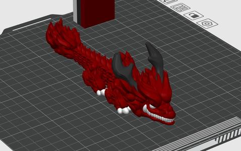 Articulated Dragon Keychain 007 - Print in place - No supports - 3mf - STL 