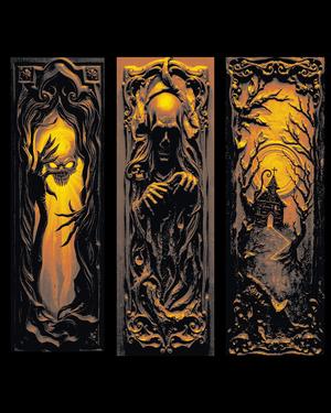 The haunted doorways to other dimensions and fear - Set of bookmarks