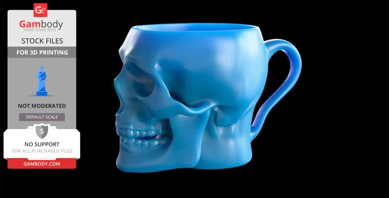Realistic Skull Mug with Handle