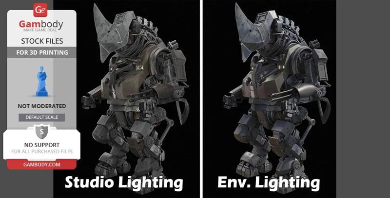 Rhino TASM2 3D Printing Figurine | Static