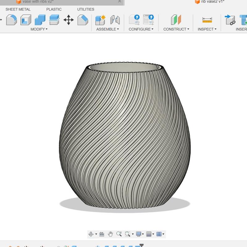 Ribbed vase