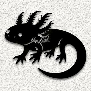 blk axolotl cute amphibian wall art salamander home decor