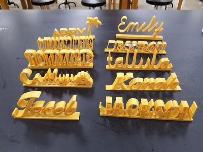 Desk Name Plate Project 2018