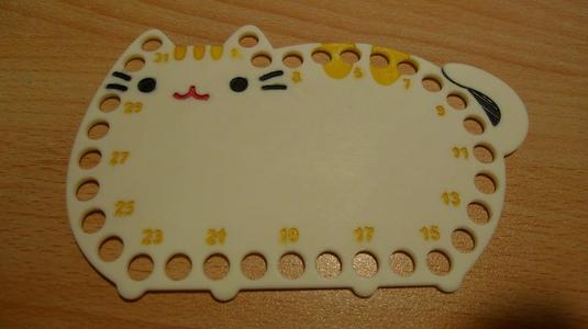 Pusheen cross stitch thread organizer