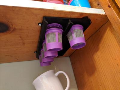 K-cup under shelf holder