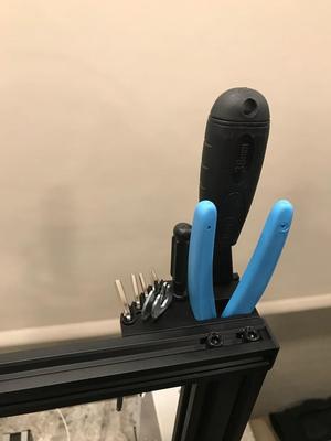 Ender 3 / CR 10 Tool Holder - 2020 Extrusion Mount - No Support Material - No Disassembly Required