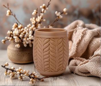 Cozy Cable Vase – Rustic Decor with Knit-Like Texture