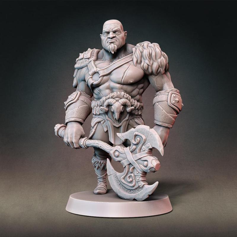 Goliath Barbarian Type A (Bald) w/ Modular Hands and 4 Weapons