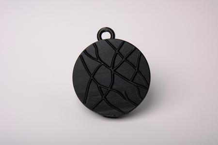 Shadow Weave Pendant – Modern Necklace with Abstract Line Texture