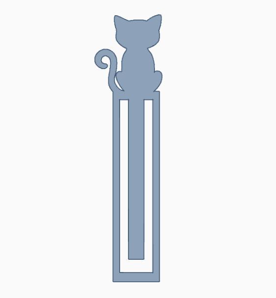 Cat Paperclip Bookmark 4.stl
